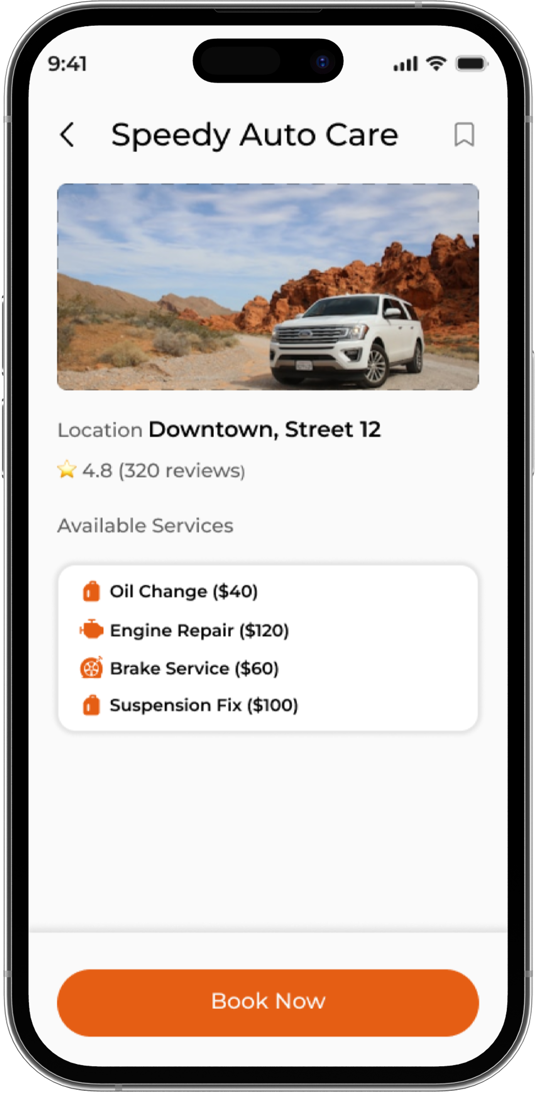 Grease Monkey app — Garage Listing