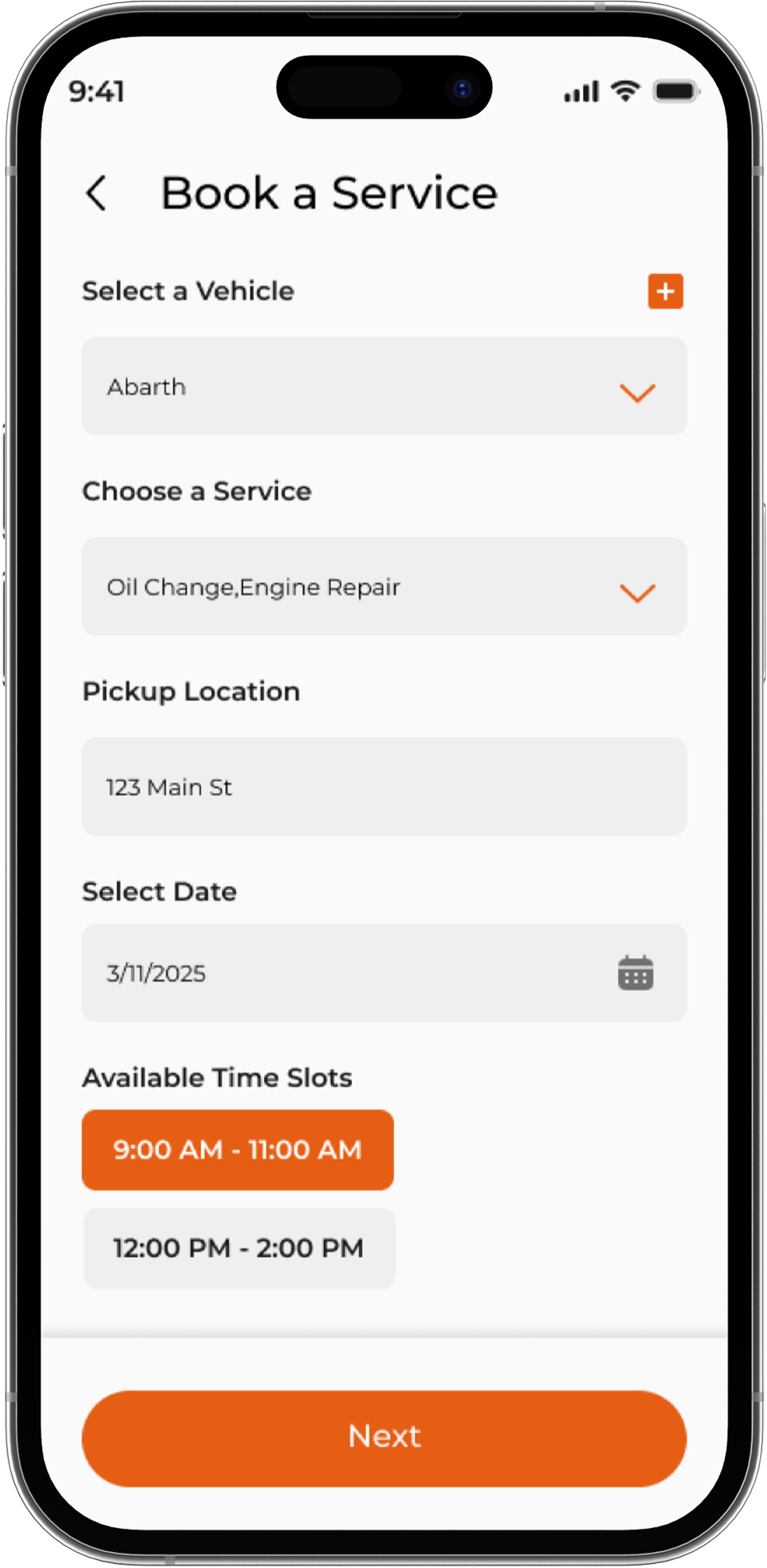 Grease Monkey app — Appointment Booking